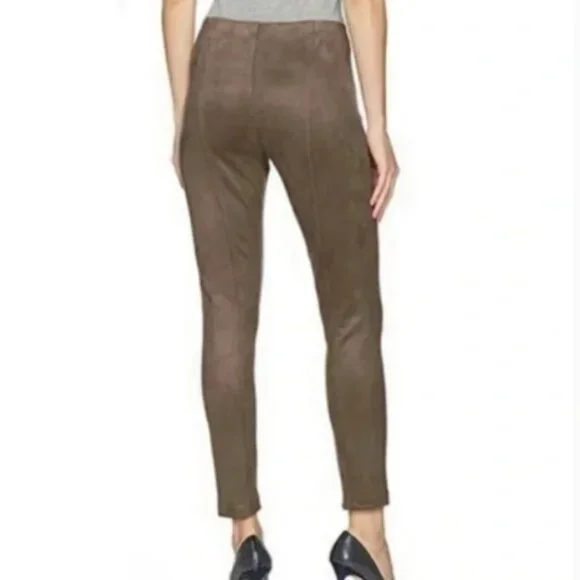 Ivanka Trump Faux Suede Ankle Pants M Dark Taupe - Picture 2 of 7